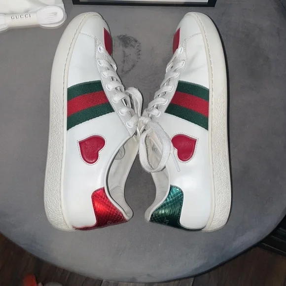 Gucci Ace Heart leather sneakers - Picture 3 of 10